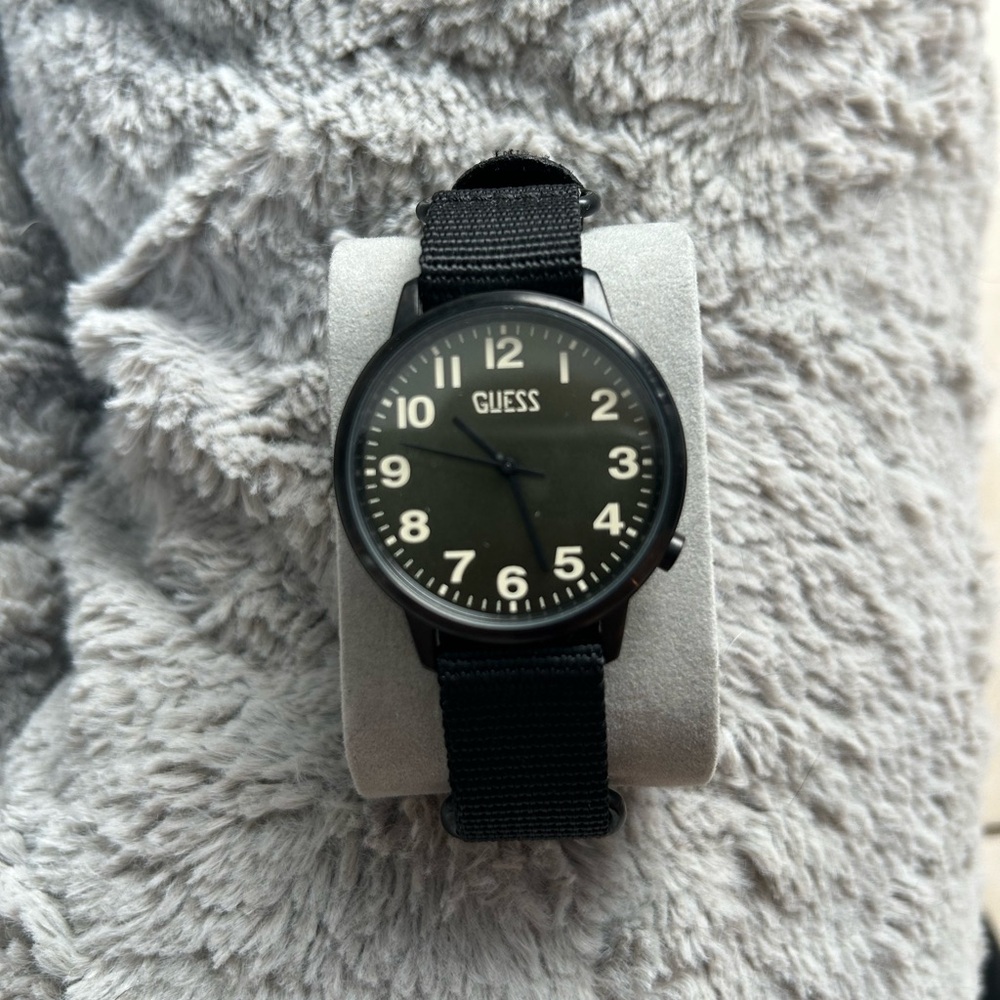 GUESS Black Nylon Strap Watch
